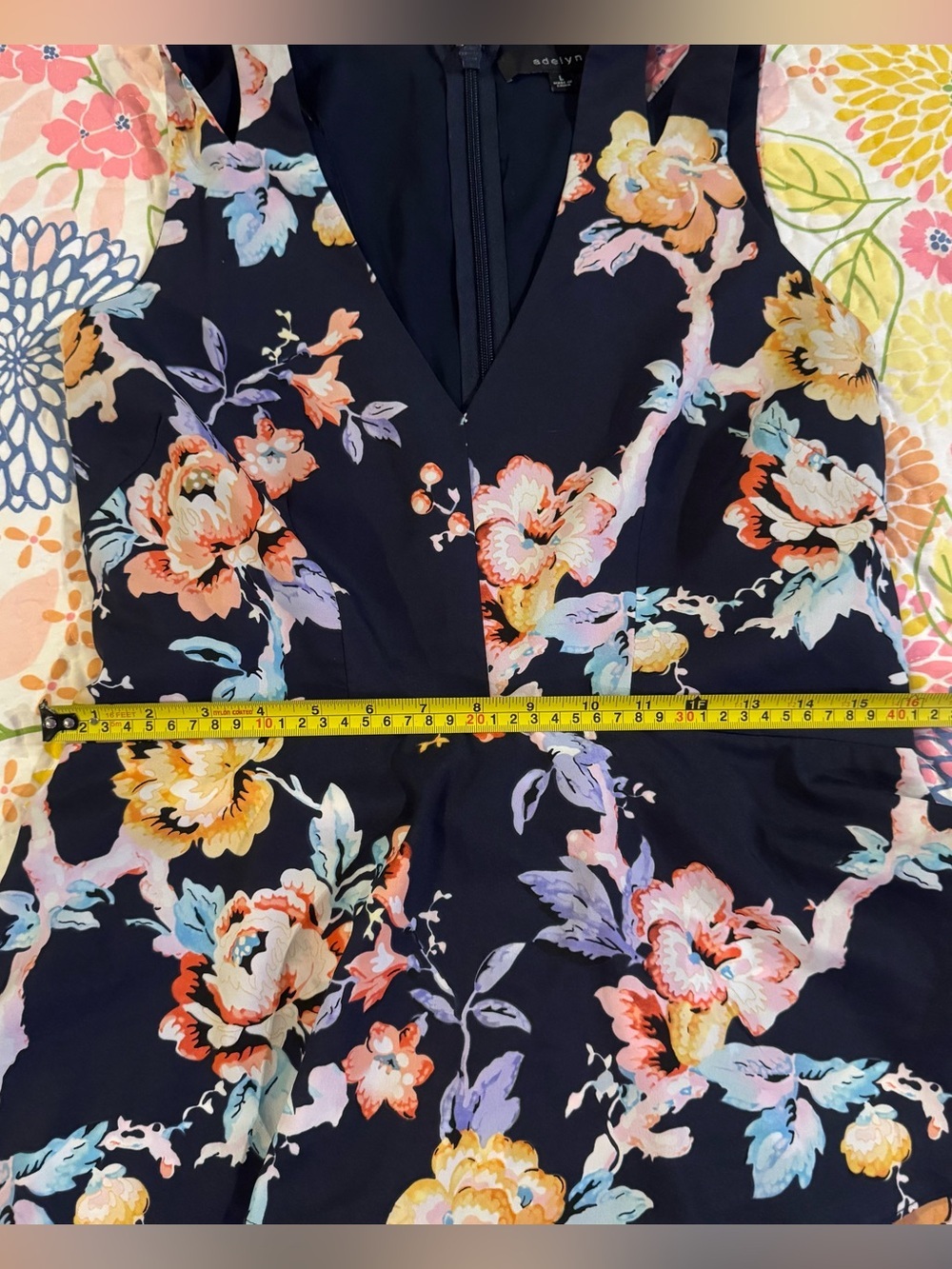 Large Adelyn Rae navy floral dress - Picture 3 of 5